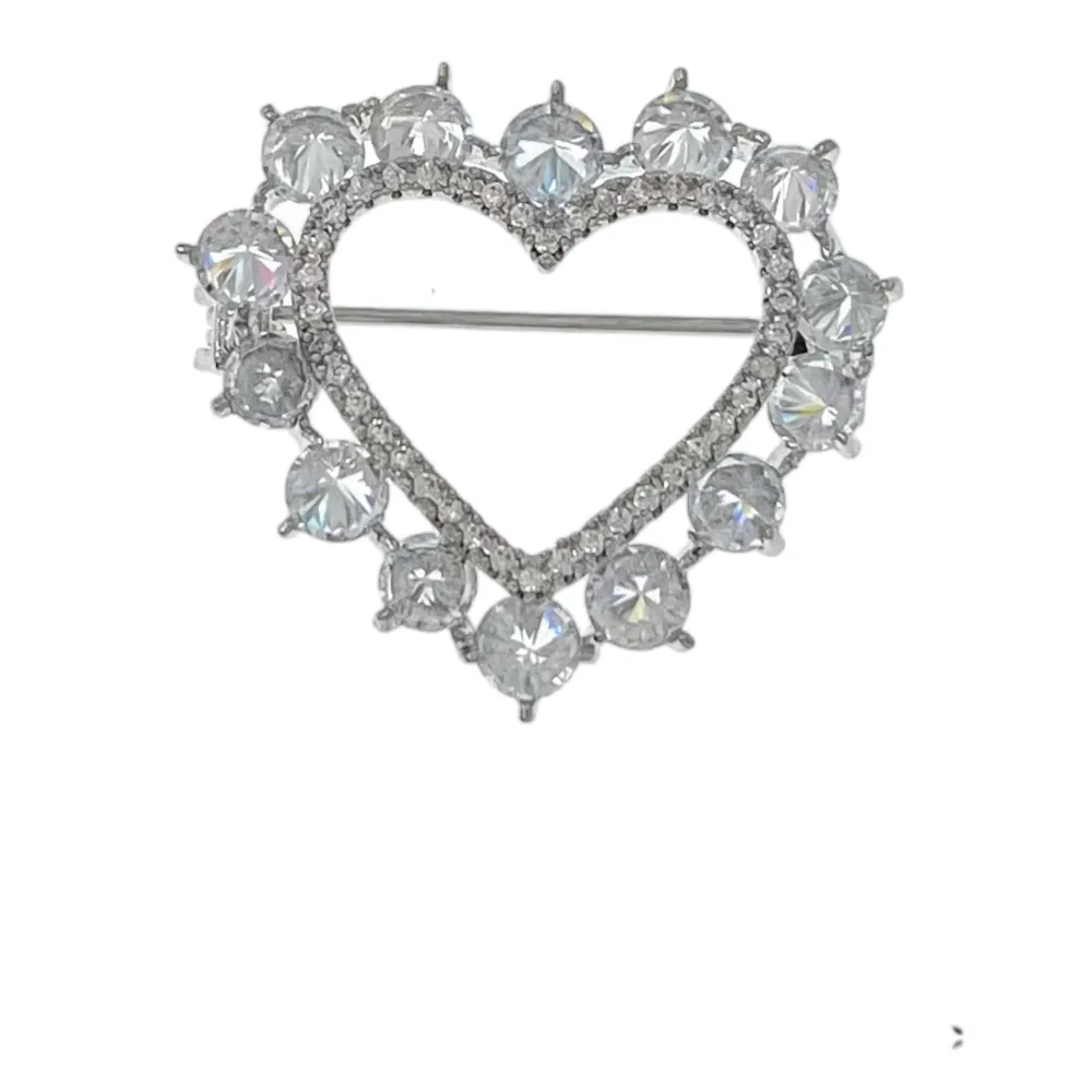 Cuore-Spilla Piccola con Zirconia - SPM-506-198