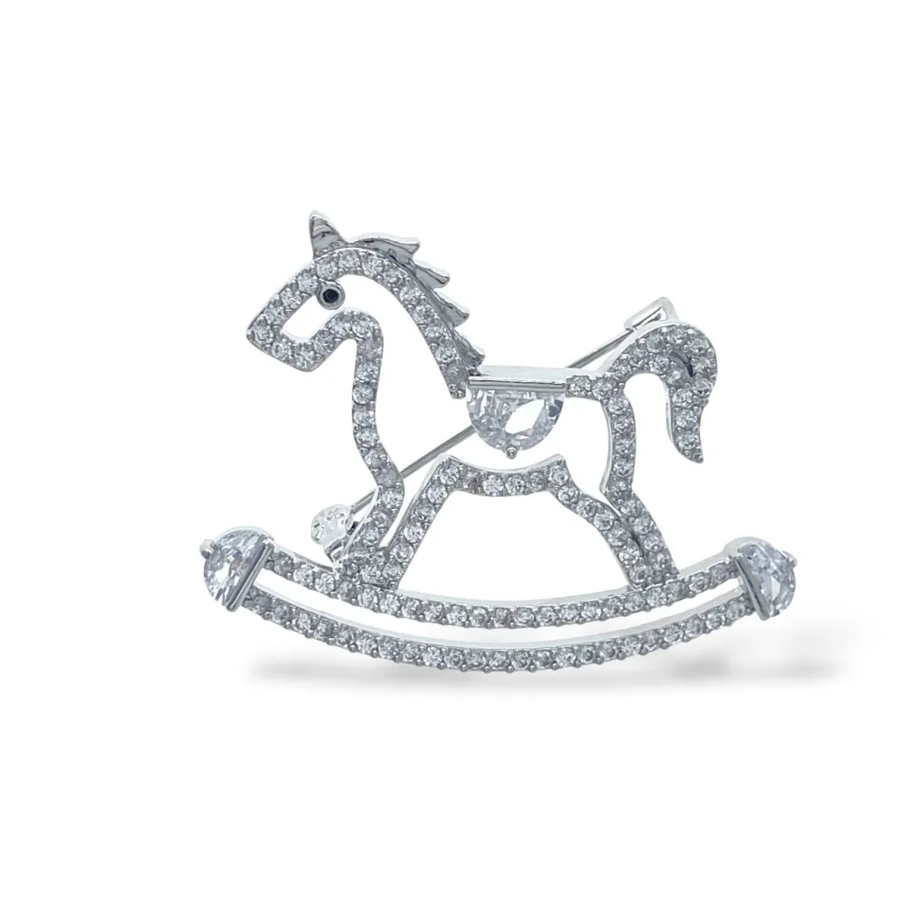 Cavallo Dondolo  -Spilla con Zirconia - SPM-506-316
