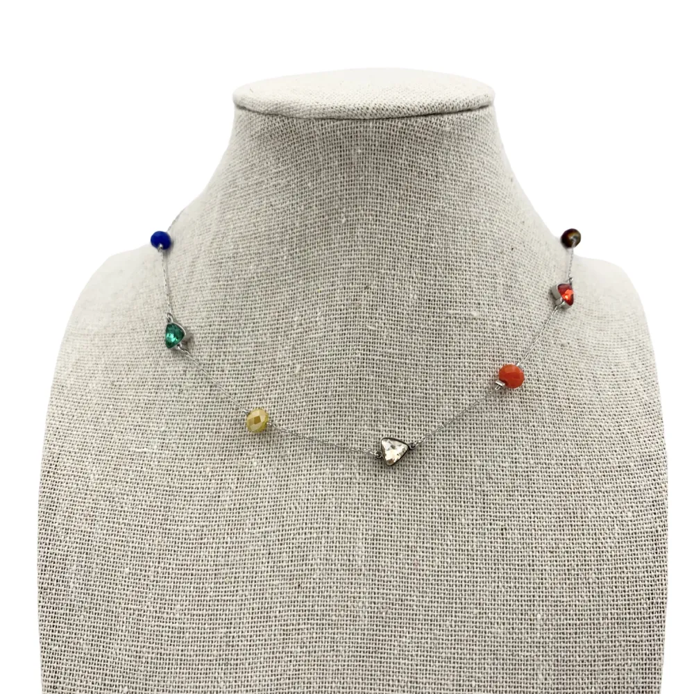 Triangolo e cristallo  Girocollo 5116 Collana Acciaio - Triangolo e cristallo  Girocollo 5116 Collana Acciaio