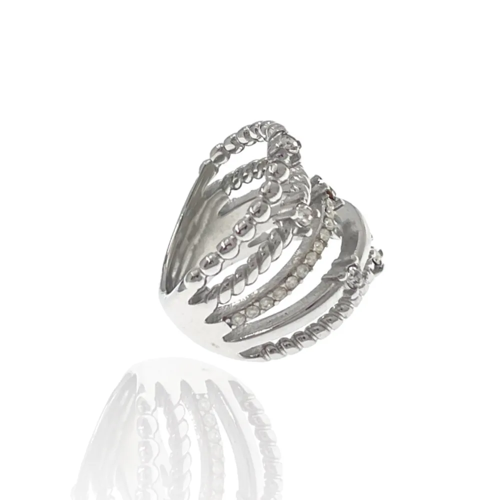 Multifilo con Punto Luce-Anello in Acciaio con Misura - AAM-103-AA2994R