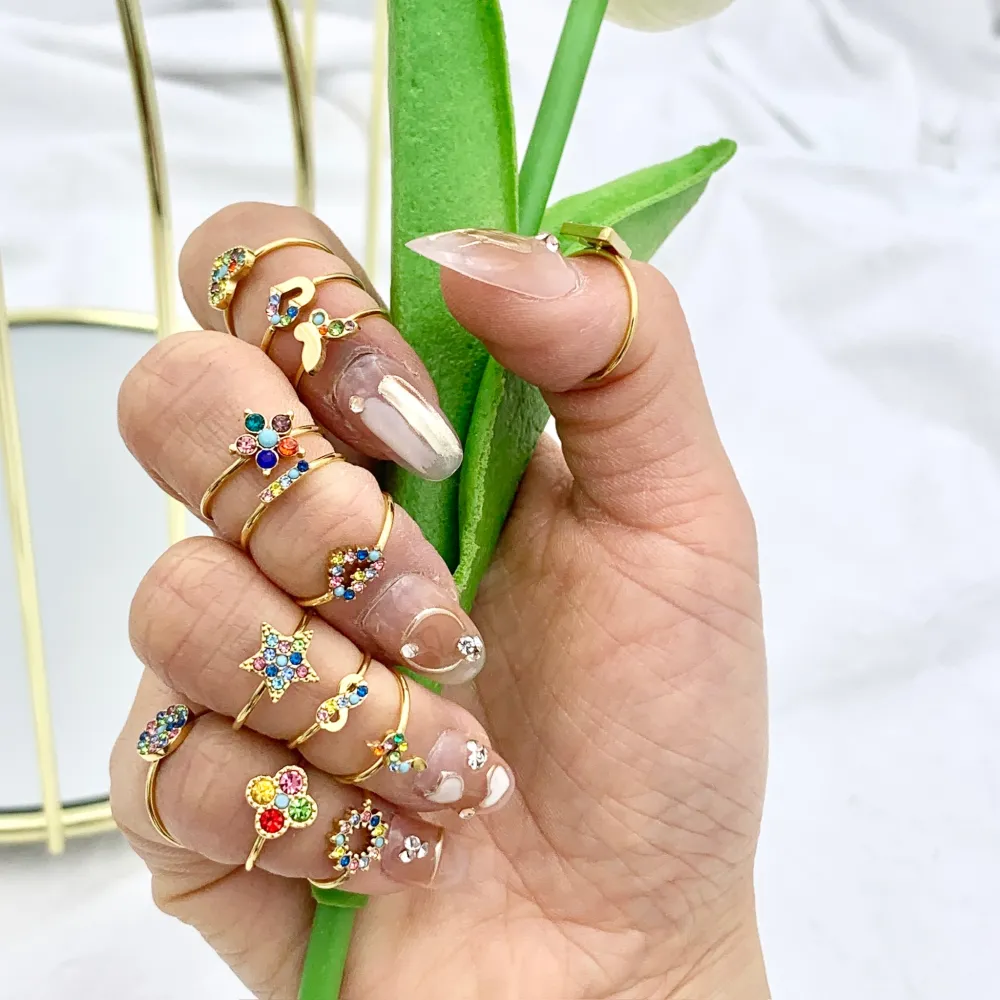 Mix Con Zirconia da Farange-60pz Anelli da Farange/Mignolo in A - AAR-103-AA1501-1515R