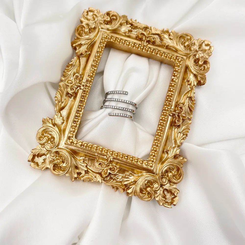 Multifili con Zirconia-Anello Regolabile in Acciaio - AAR-103-AA2493R