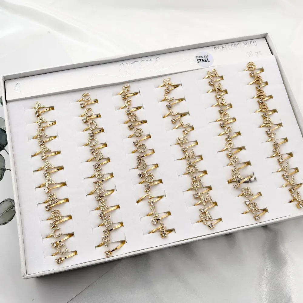 Iniziale-60 pz Anelli in Acciaio - AAR-103-AA358R