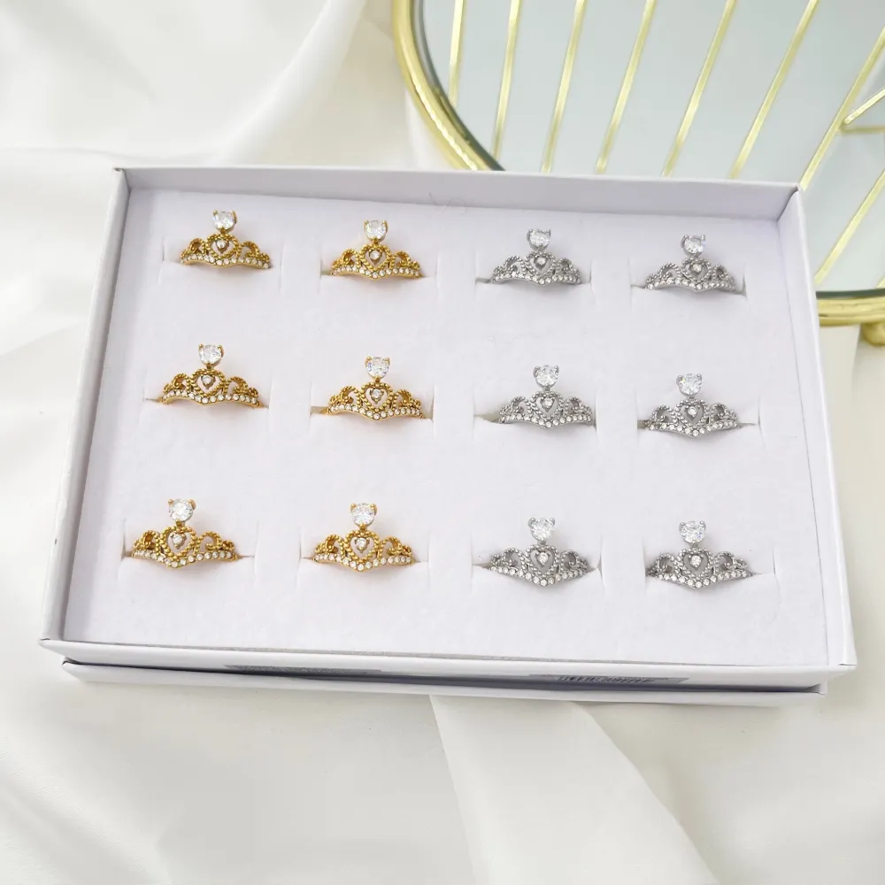 Corona  -Anello Regolabile in Acciaio - AAR-103-AA4229R