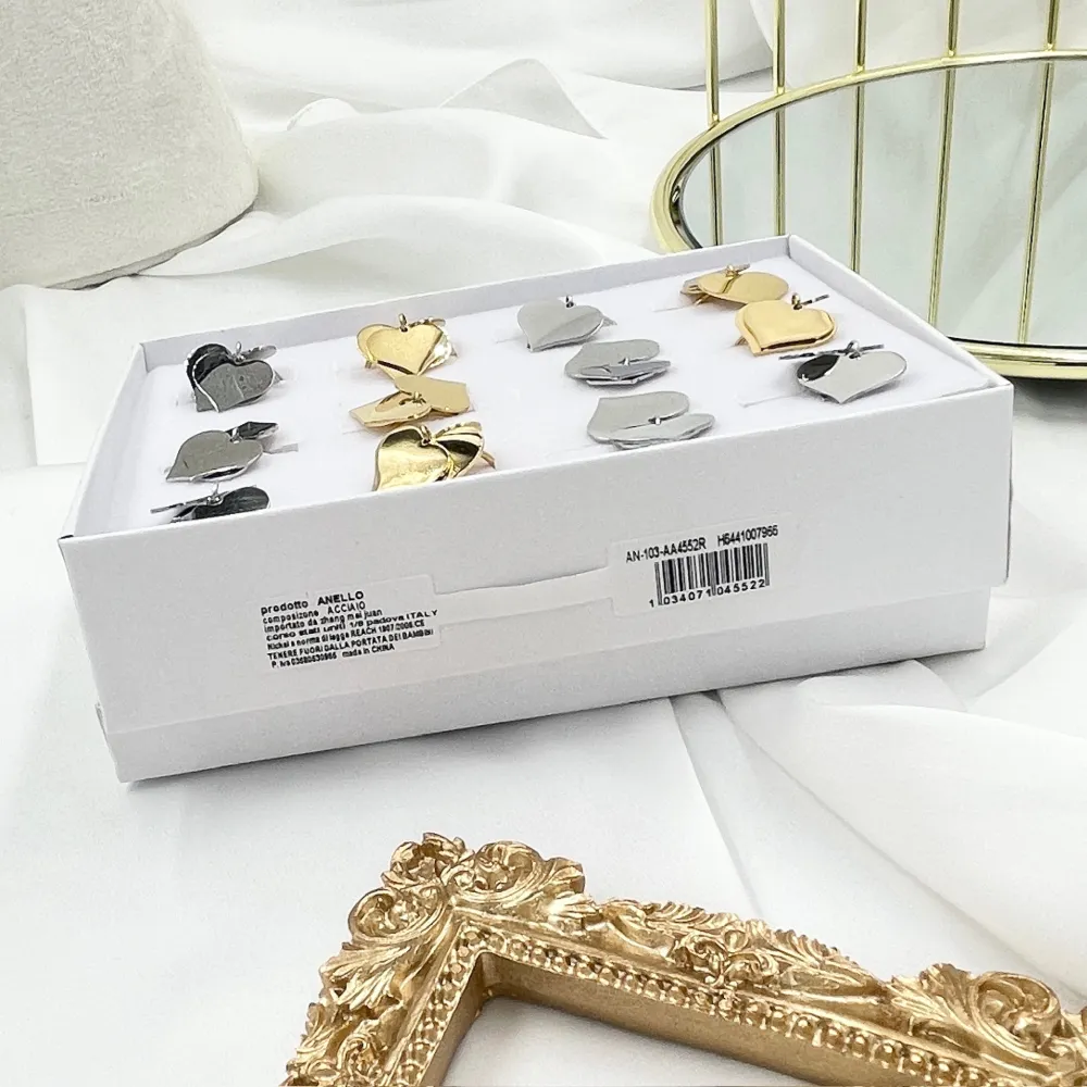 Tre CuoriPendenti-Anello Regolabile in Acciaio - AAR-103-AA4552R