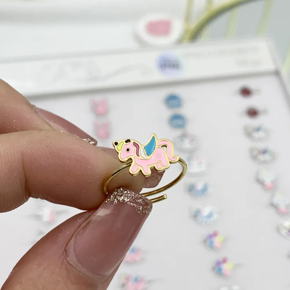 Mix Fantasia Smaltata-60pz Anelli da Bambina in Acciaio Regolab - AAR-103-AA896