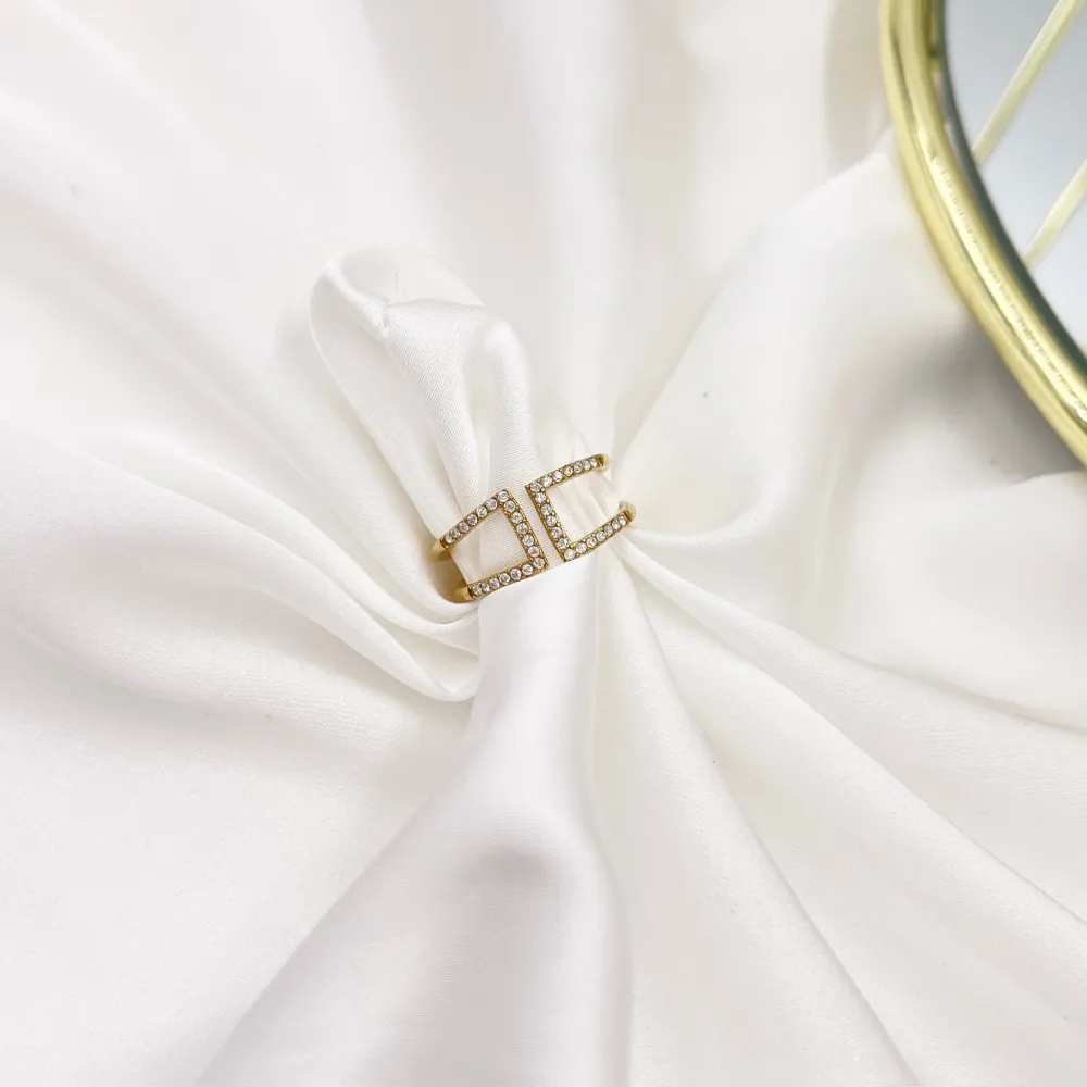 Semplice con Zirconia-Anello Regolabile in Acciaio - AAR-4242R