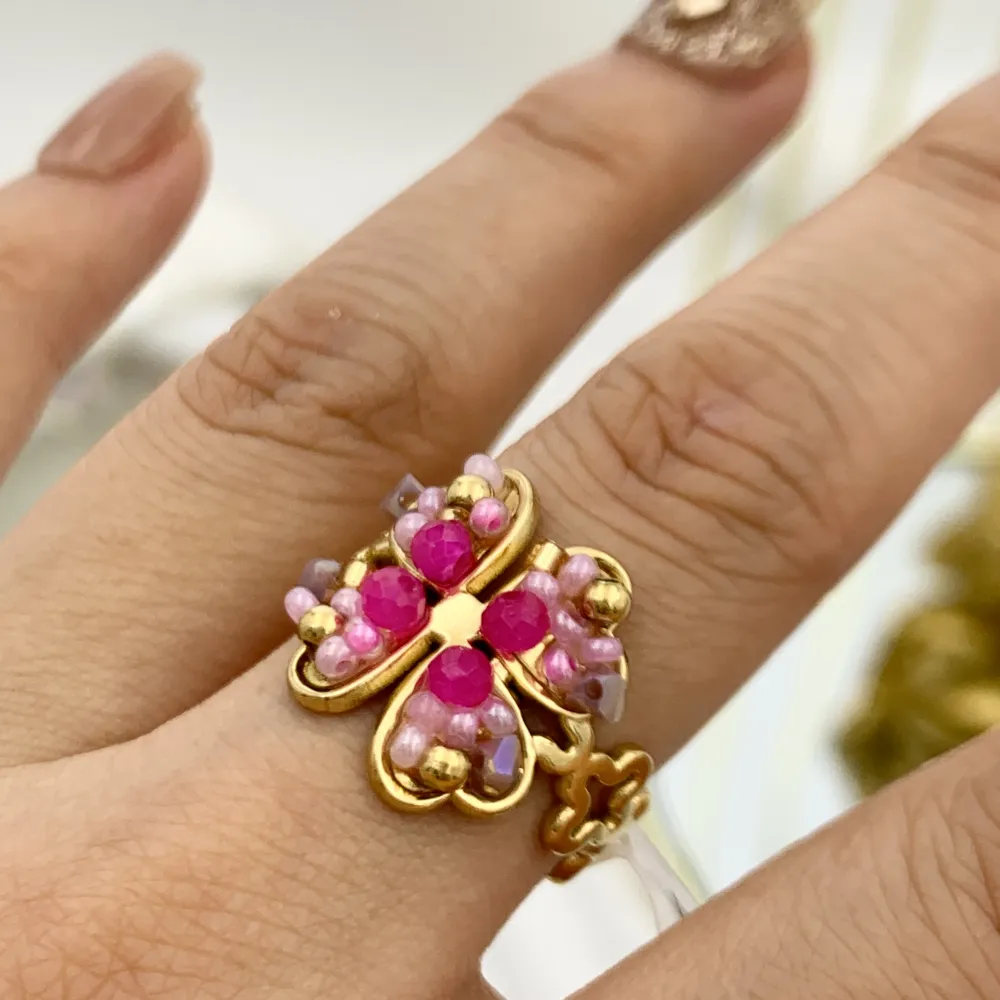 Mix Perline Colorate-15pz Anelli Regolabili in Acciaio - APA-732-229