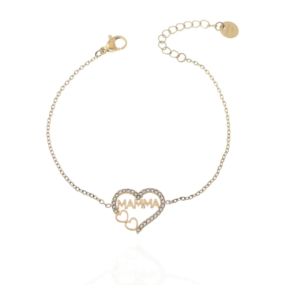 Mamma-Bracciale in Acciaio e Zirconia - BAC-103-AA1256B