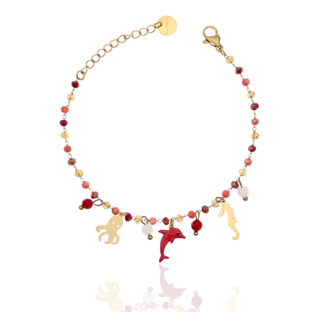 Mare Smaltato Stella Marina-Bracciale in Acciaio con Chiusura - BAC-103-AA154BS