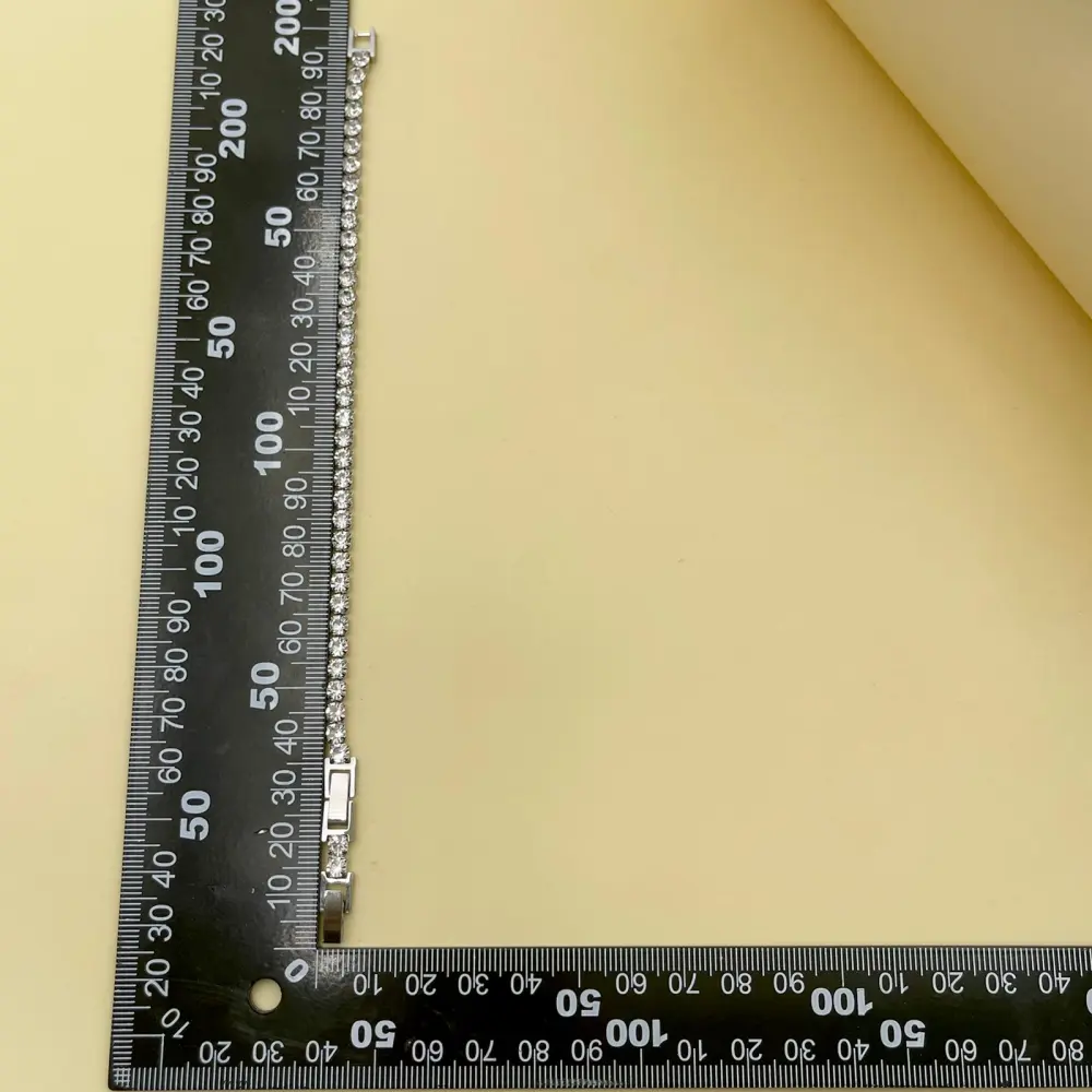 Tenni Acciaio Zirconia 4mm-Bracciale in Acciaio con Chiusura - BAC-103-AA18B-4mm Tennis Acciaio+Zirconia