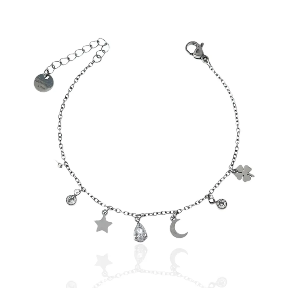 Stella Luna Goccia-Bracciale in Acciaio con Chiusura - BAC-103-AA2423B