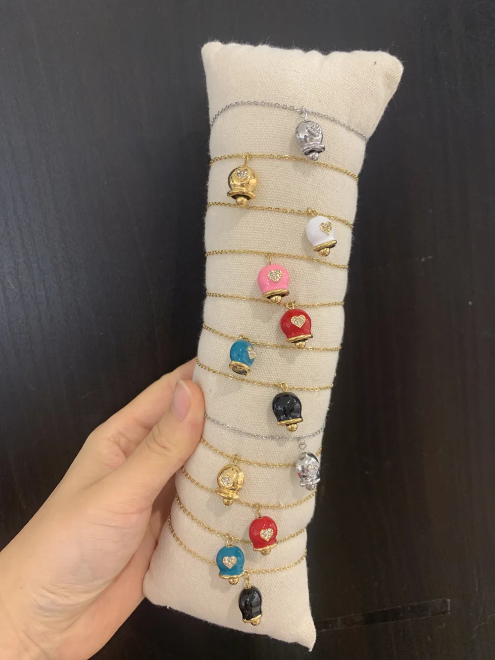 Campanello Smaltato-Bracciale in Acciaio con Chiusura - BAC-103-AA2699B