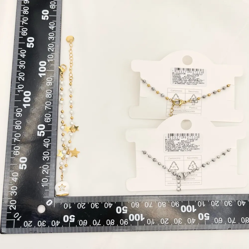 Campanello con Stella-Bracciale in Acciaio con Chiusura - BAC-103-AA2703B