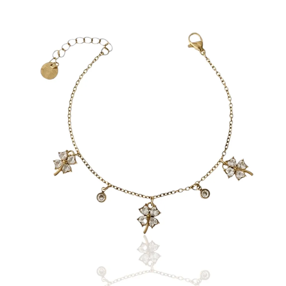 Quadrifoglio -Bracciale in Acciaio con Chiusura - BAC-103-AA2767B