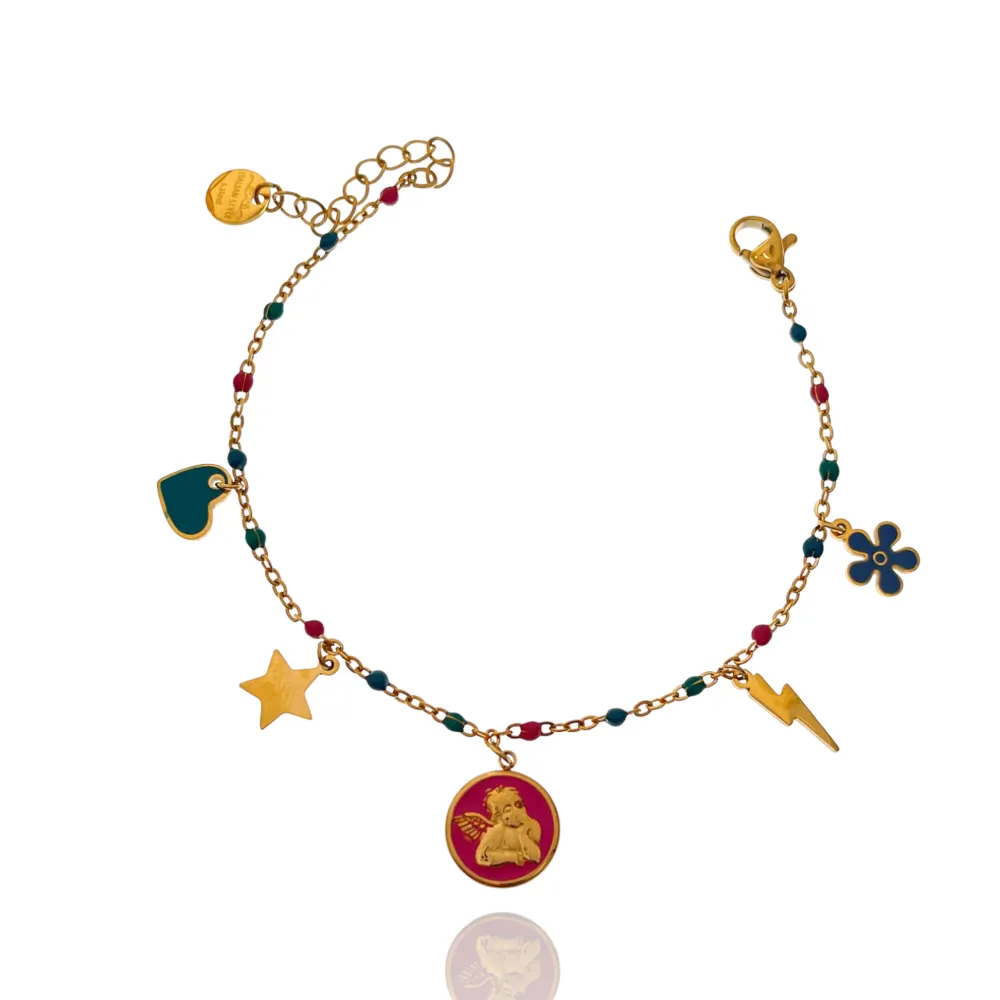 Angelo Smaltato-Bracciale in Acciaio con Chiusura - BAC-103-AA3186B