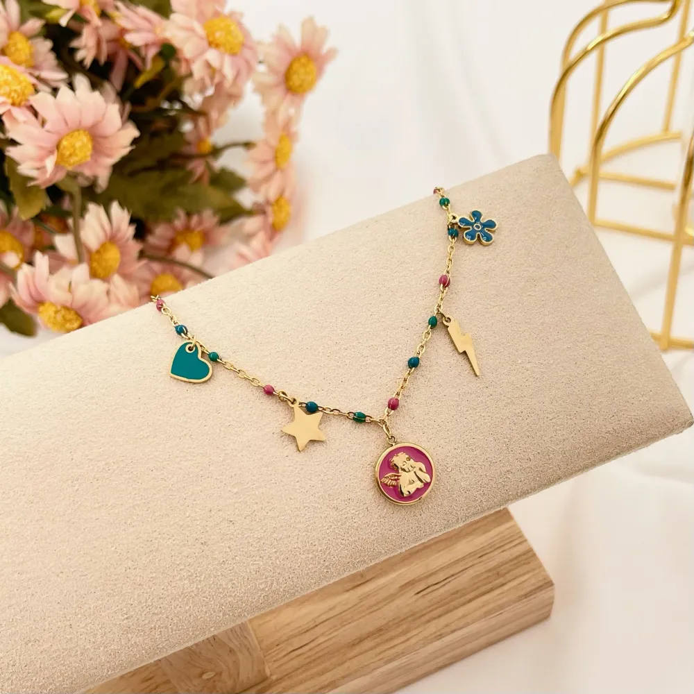 Angelo Smaltato-Bracciale in Acciaio con Chiusura - BAC-103-AA3186B