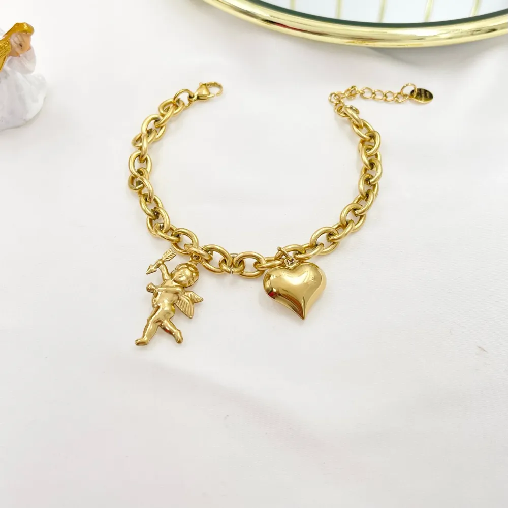 Angelo Cuore-Bracciale in Acciaio con Chiusura - BAC-103-AA3393B