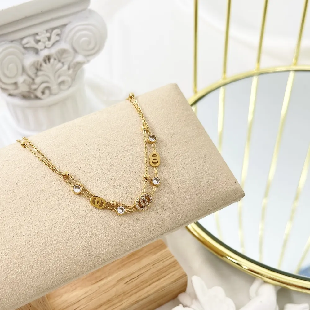 Doppio Cerchio--Bracciale in Acciaio con Chiusura - BAC-103-AA3465B