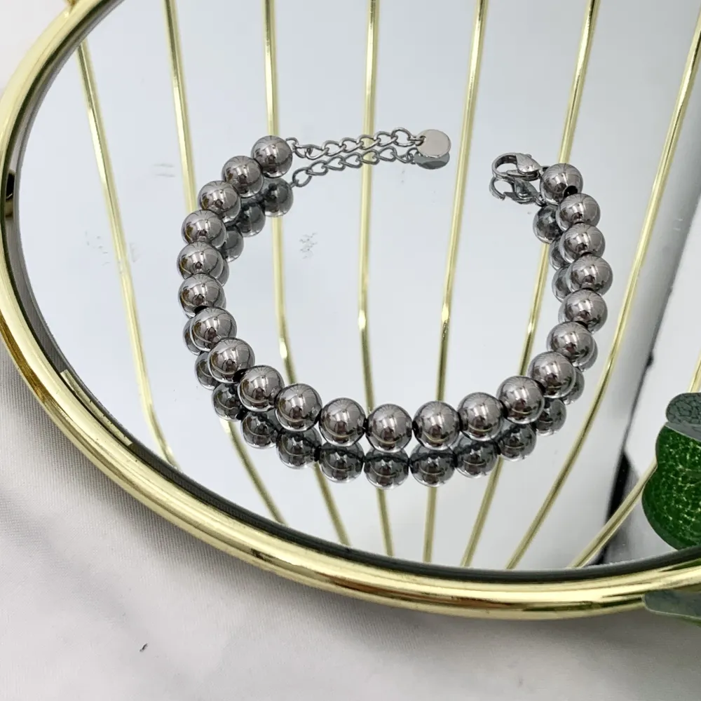 Ball Pallina Vuota-Bracciale in Acciaio - BAC-103-AA3992B 8mm