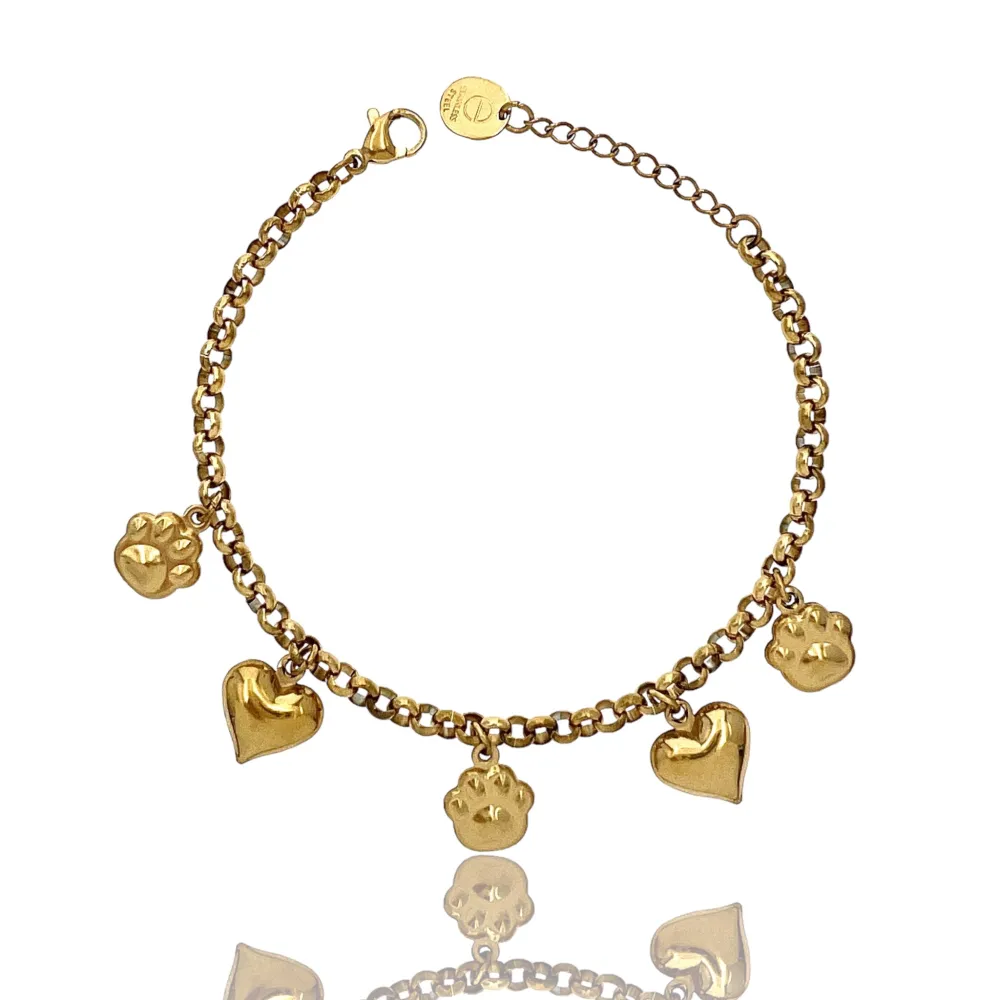 Cuore Zampa -Bracciale in Acciaio - BAC-103-AA4519B