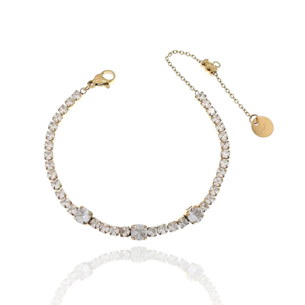 Tennis con Punto Luce-12pz Bracciali in Acciaio - BAC-103-AA702B