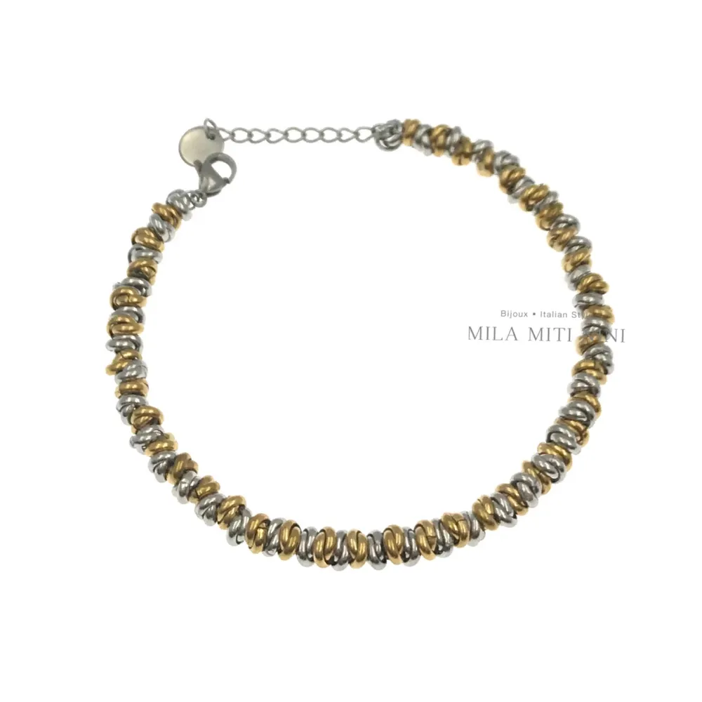 Catena ad Anellini-Bracciale in Acciaio con Chiusura - BAC208-220