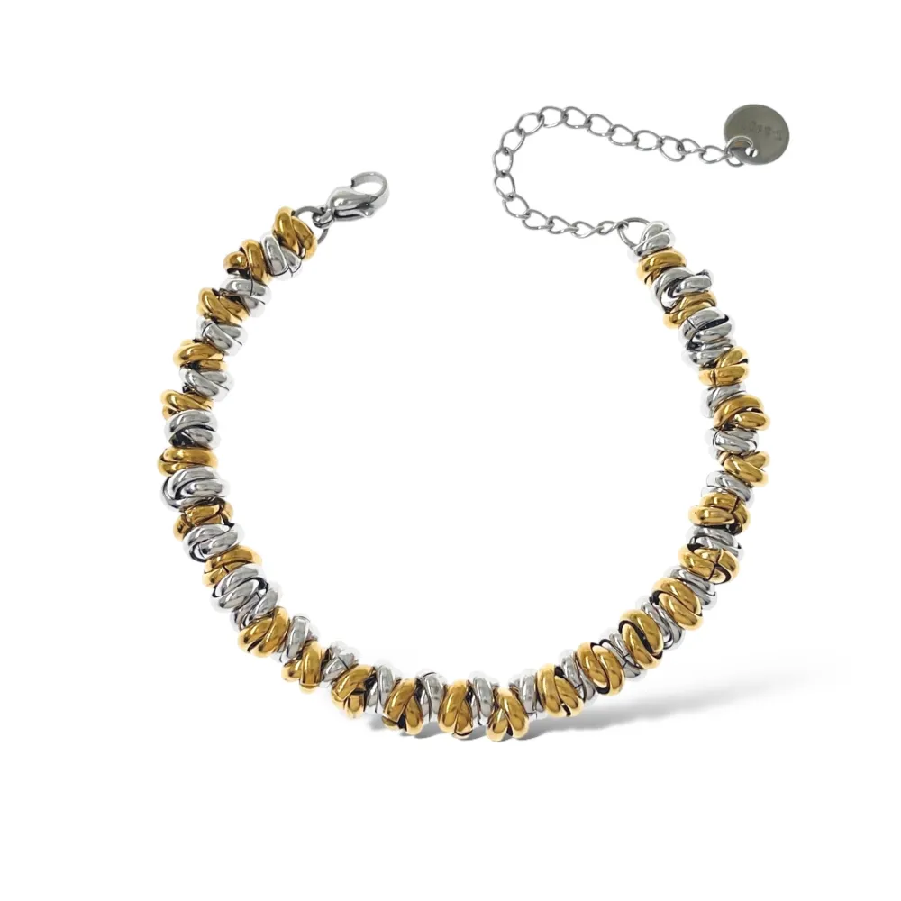 Anellini Intrecciato-Bracciale in Acciaio - BAC-208-221