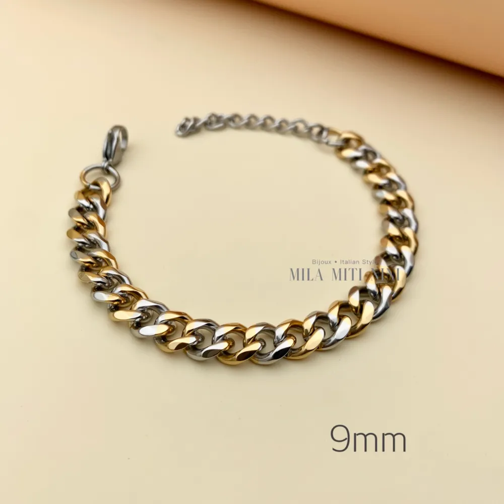 Groumette 9mm-Bracciale in Acciaio con Chiusura - BAC208-241-242-243