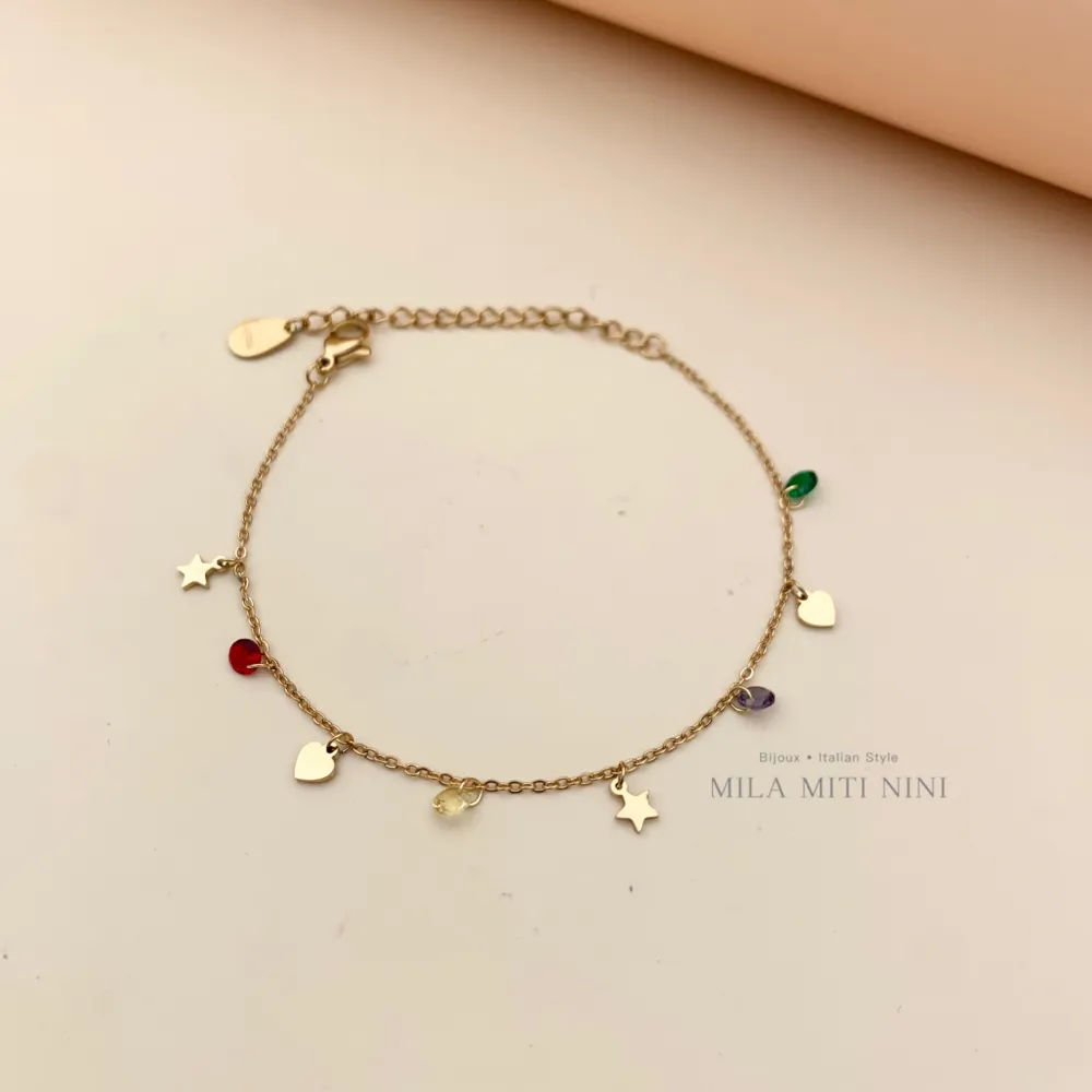 BAC-Stelle Cuore e P.luci 5322-Bracciale in Acciaio - BAC413-1241