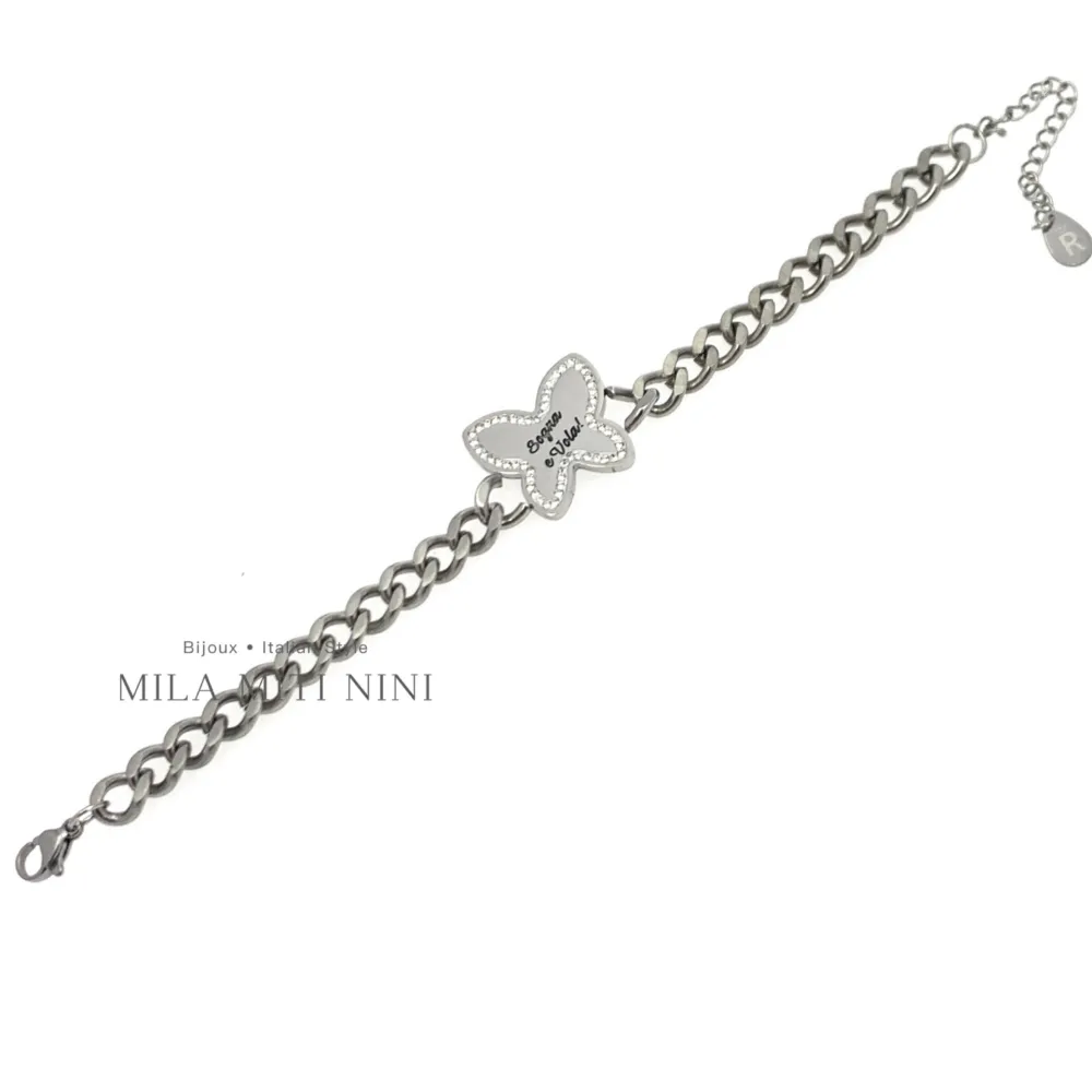 Farfalla Sogna e Vola -Bracciale in Acciaio con Chiusura - BAC-413-1380