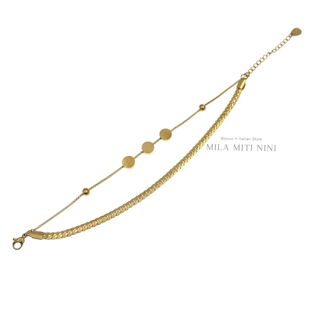 Doppio-Bracciale in Acciaio con Chiusura - BAC413-1405