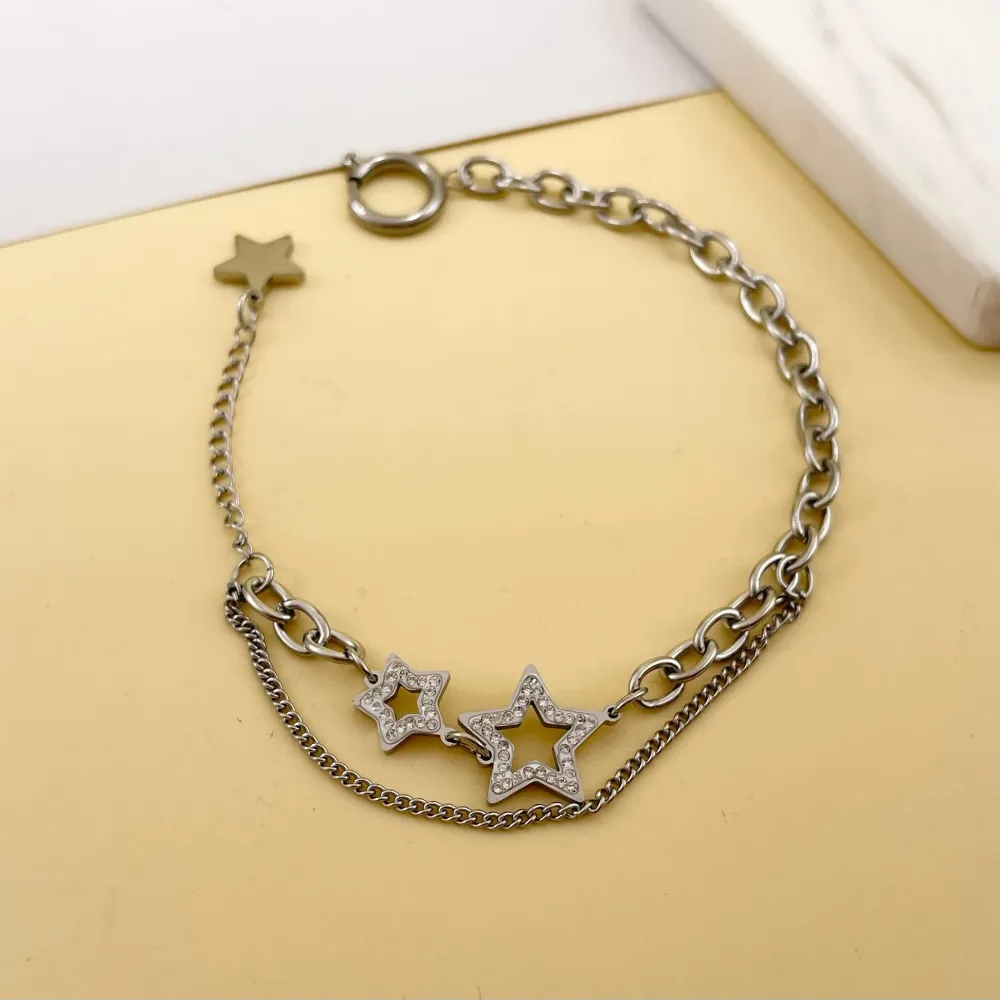 Stella-Bracciale in Acciaio con Chiusura - BAC-413-1515