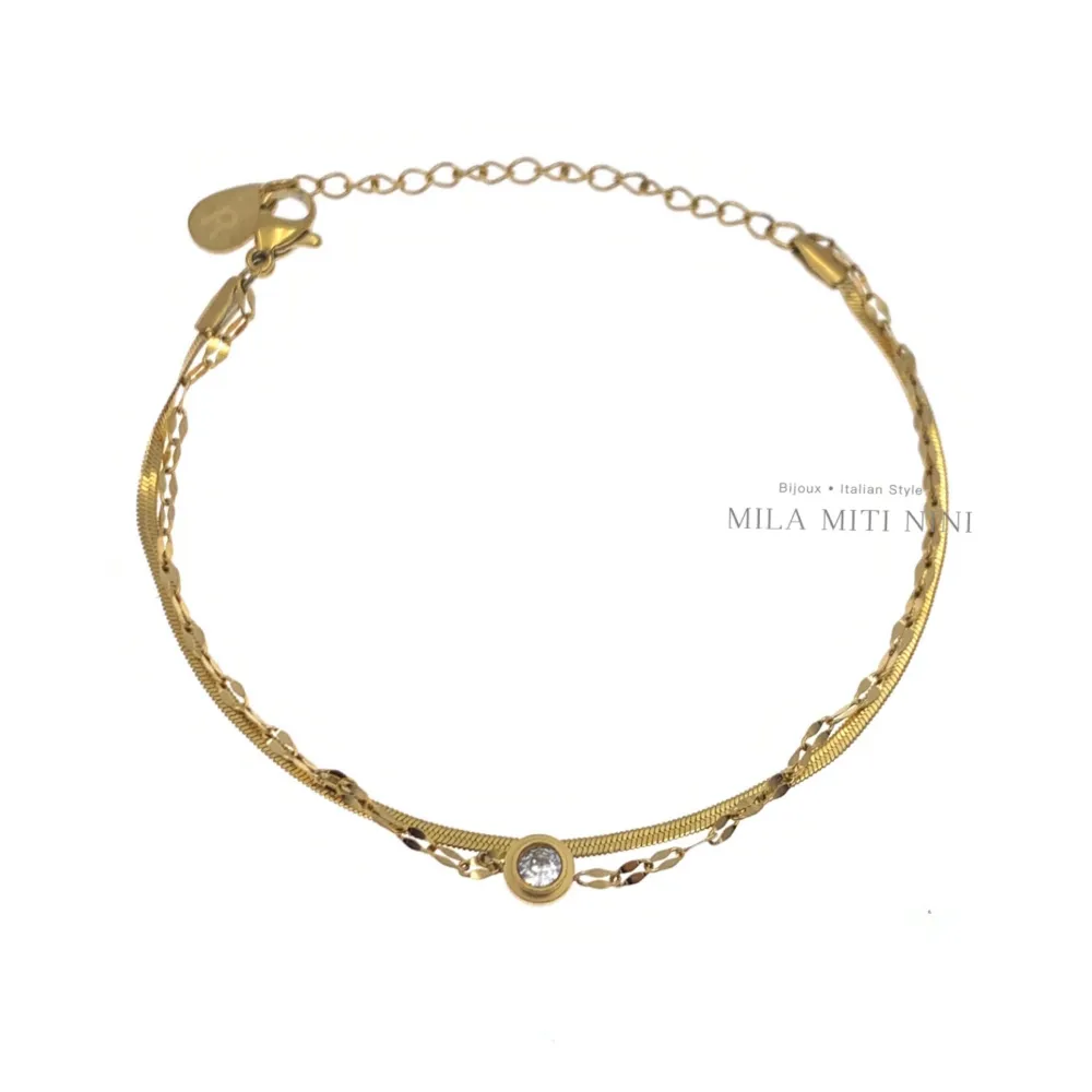 Doppio con P.luce-Bracciale in Acciaio con Chiusura - BAC413-1552