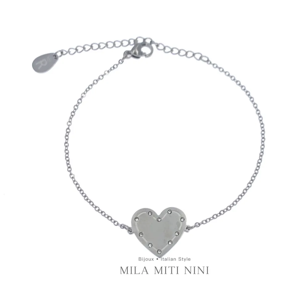 Cuore-Bracciale in Acciaio con Chiusura - BAC-413-1571