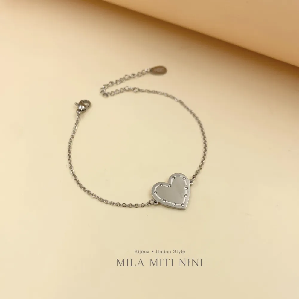 Cuore-Bracciale in Acciaio con Chiusura - BAC-413-1571