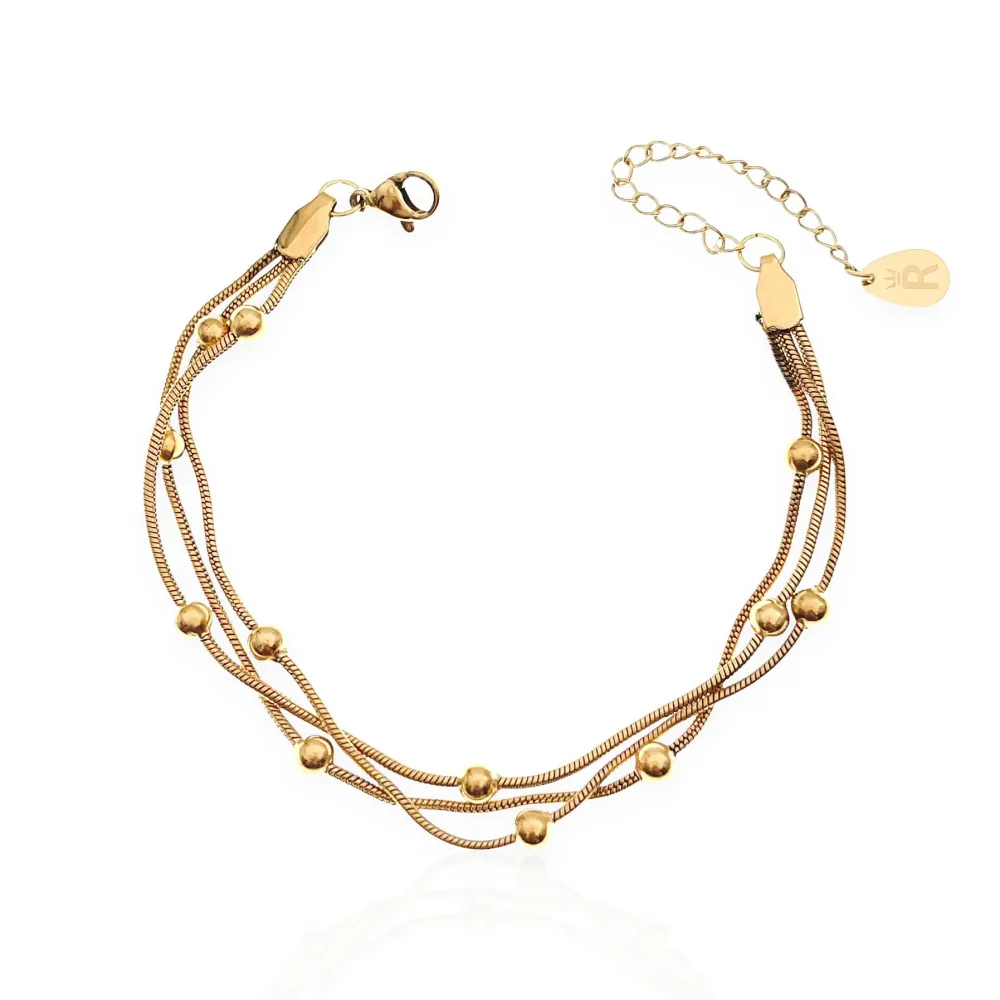 Tre Fili-Bracciale in Acciaio con Chiusura - BAC-413-1753