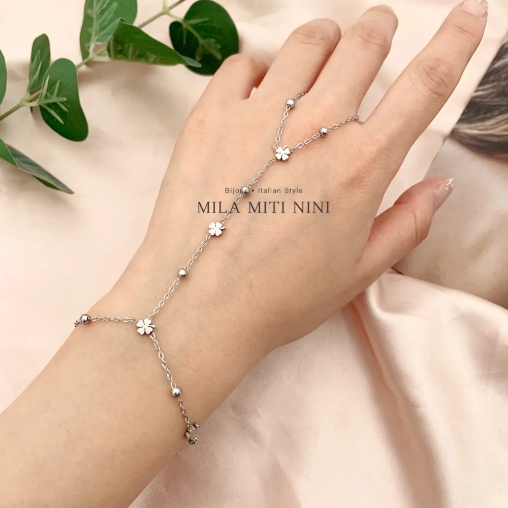 Quadrifoglio-Baciamano in Acciaio - BAC-413-1866 Modello B