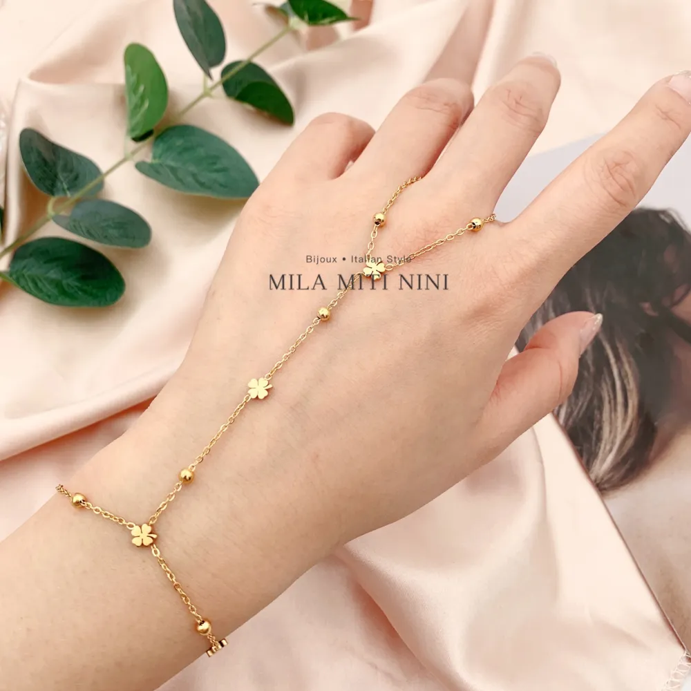 Quadrifoglio-Baciamano in Acciaio - BAC-413-1866 Modello B