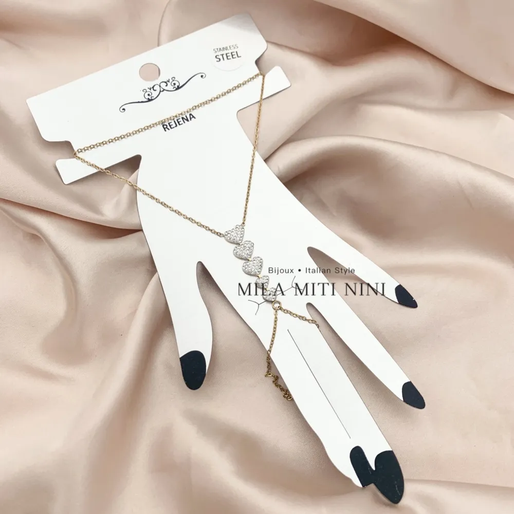 Cuore con Strass-Baciamano in Acciaio - BAC-413-1912