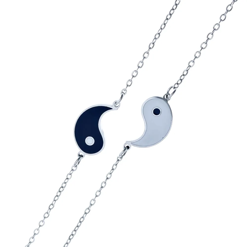 Ying Yang per Coppia-Due Bracciali in Acciaio - BAC-413-2042