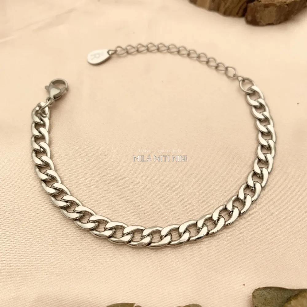 BAC413-2412-Catena 6mm-Bracciale in Acciaio - BAC413-2412 A