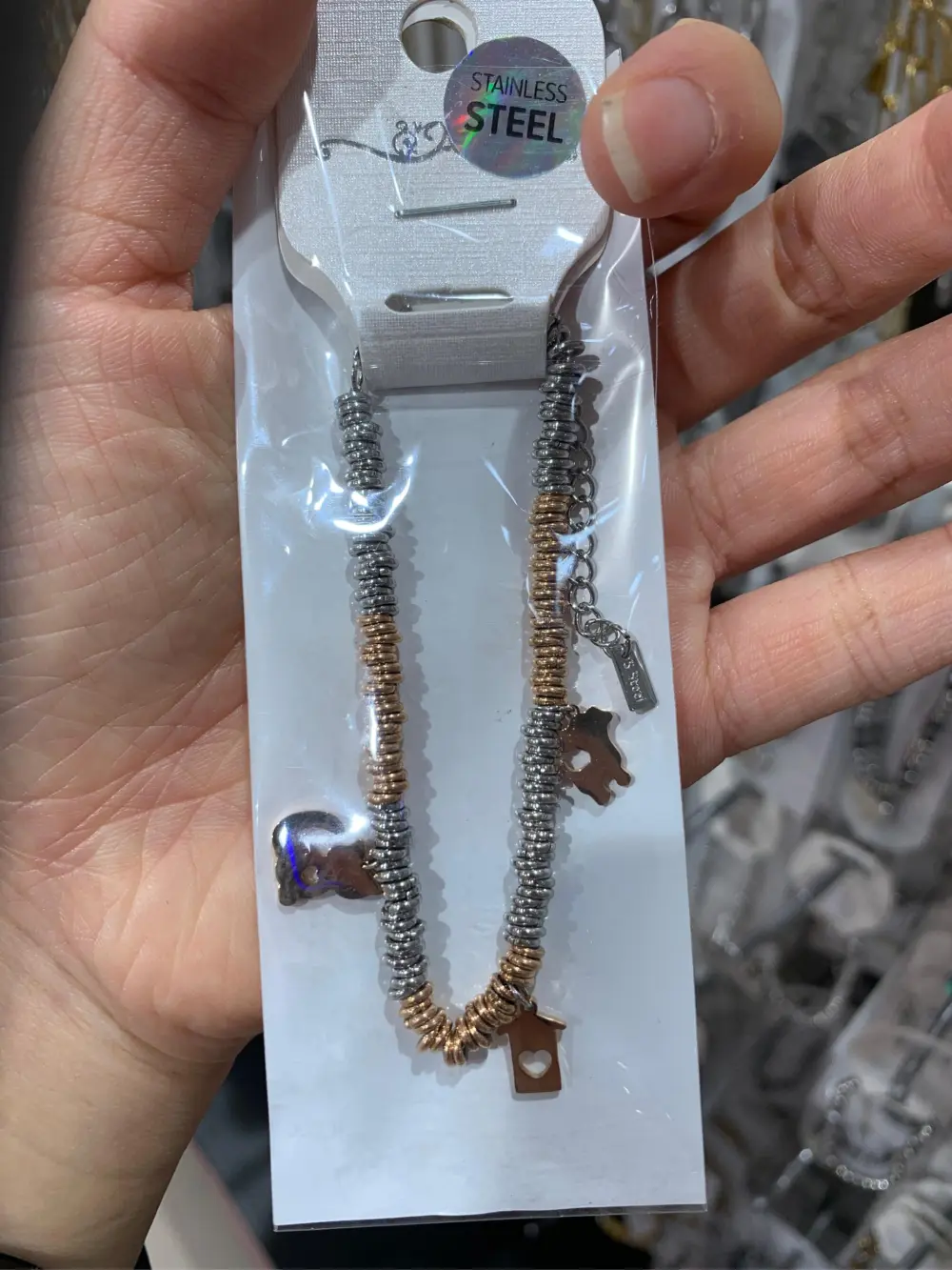 BAC7472-Cane Gatto Casetta -Bracciale in Acciaio - BAC-413-315-383