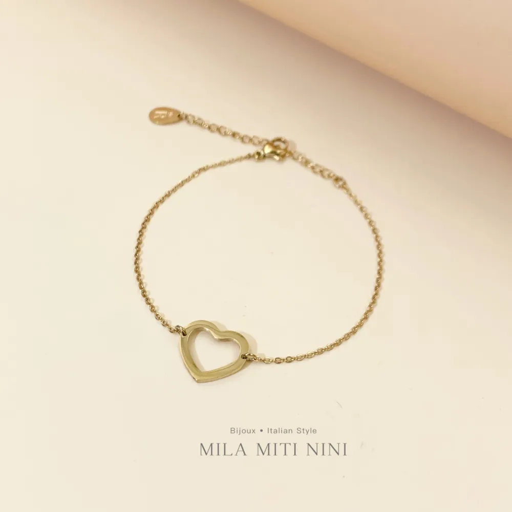 Cuore Vuoto -Bracciale in Acciaio con Chiusura - BAC-413-571