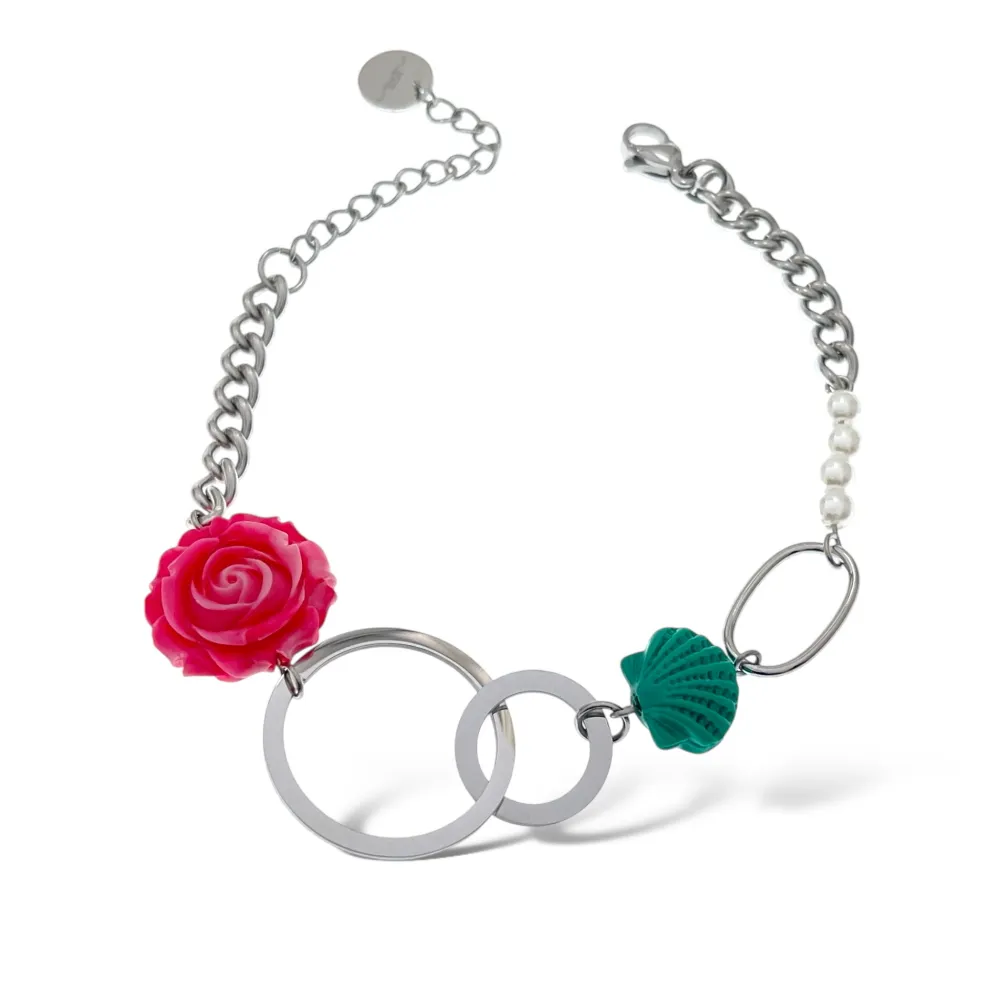 Fiore Conchiglia-Bracciale in Acciaio - BAC-765-08