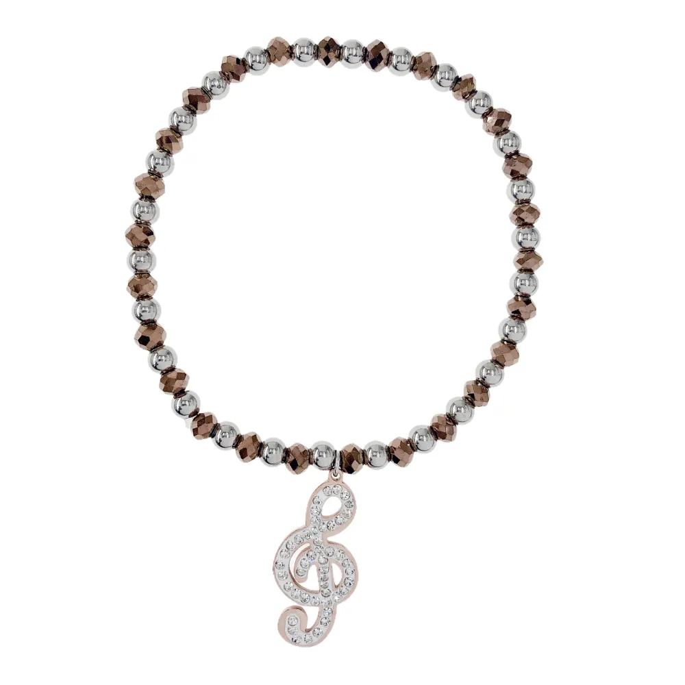 Nota Musicale Ballerina-Bracciali Tris Elastici in Acciaio - BAE-413-0410