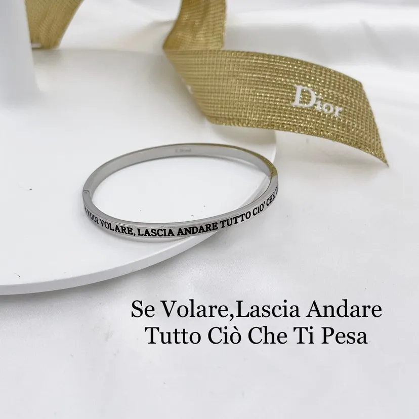 Bracciale Rigido con le Frasi in Acciaio - BAR-413-B60 080#