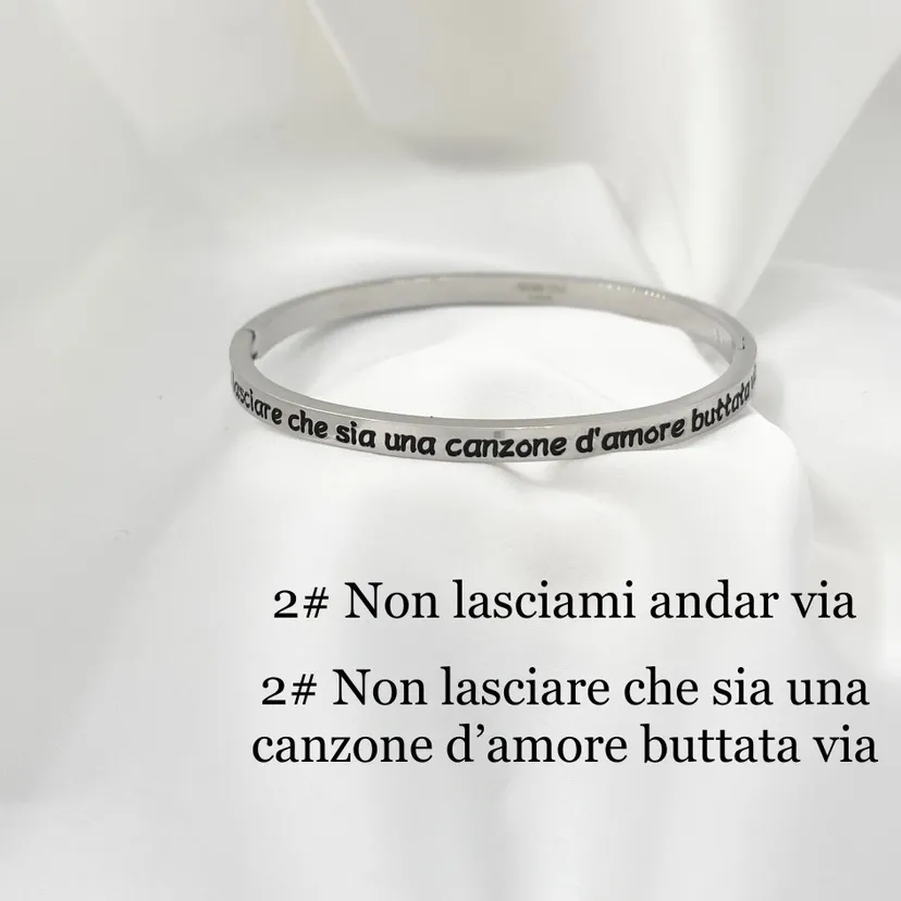 Non Lasciarmi andar Via-Bracciale Rigido con Le Frasi Smaltati - BAR-413-B60 102#