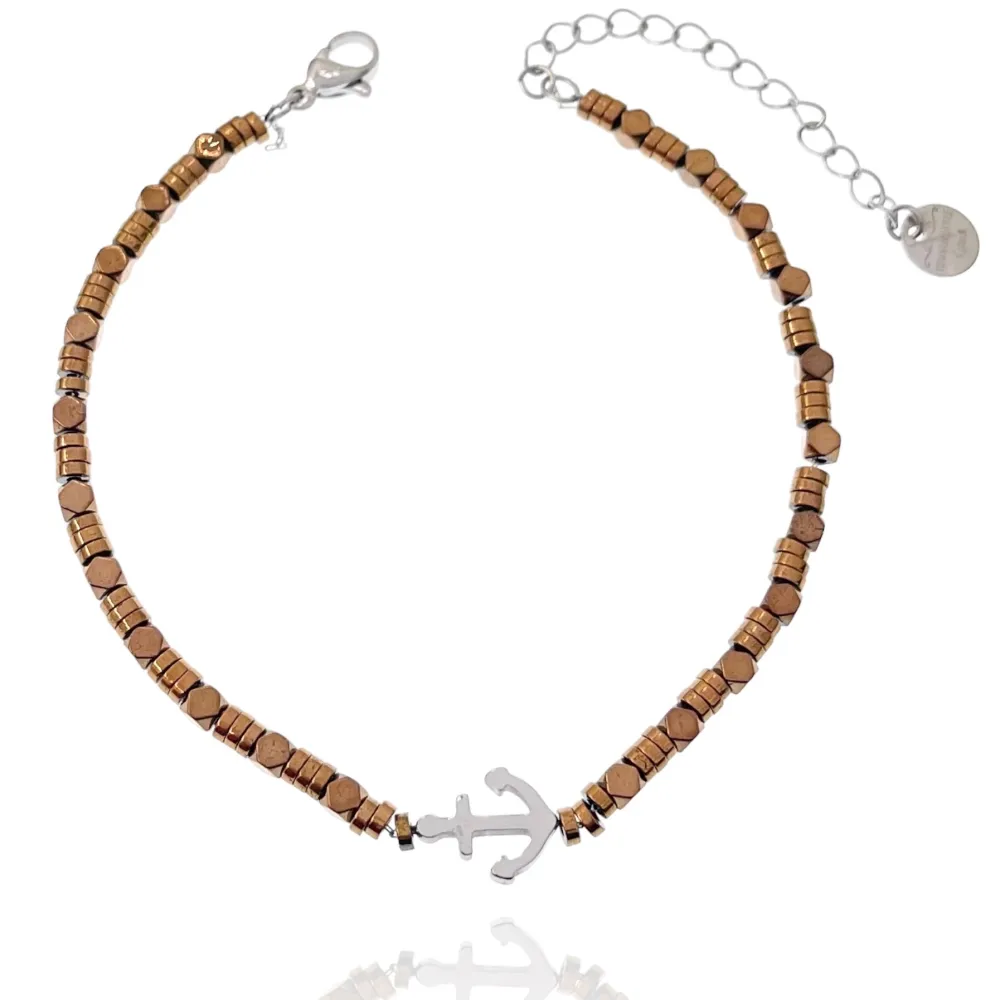 Ancora 4mm-Bracciale in Acciaio da Uomo - BAU-103-AA2518B 4mm