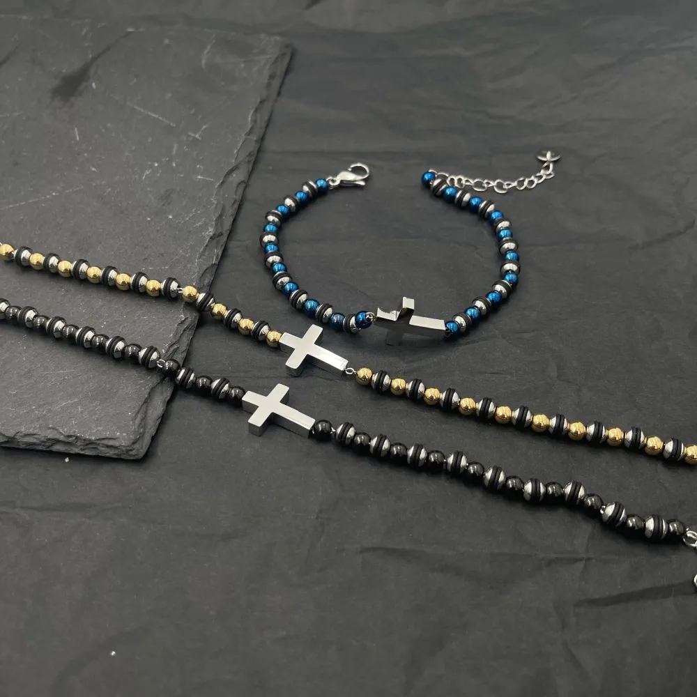 Croce-Bracciale da Uomo in Acciaio - BAU-208-287